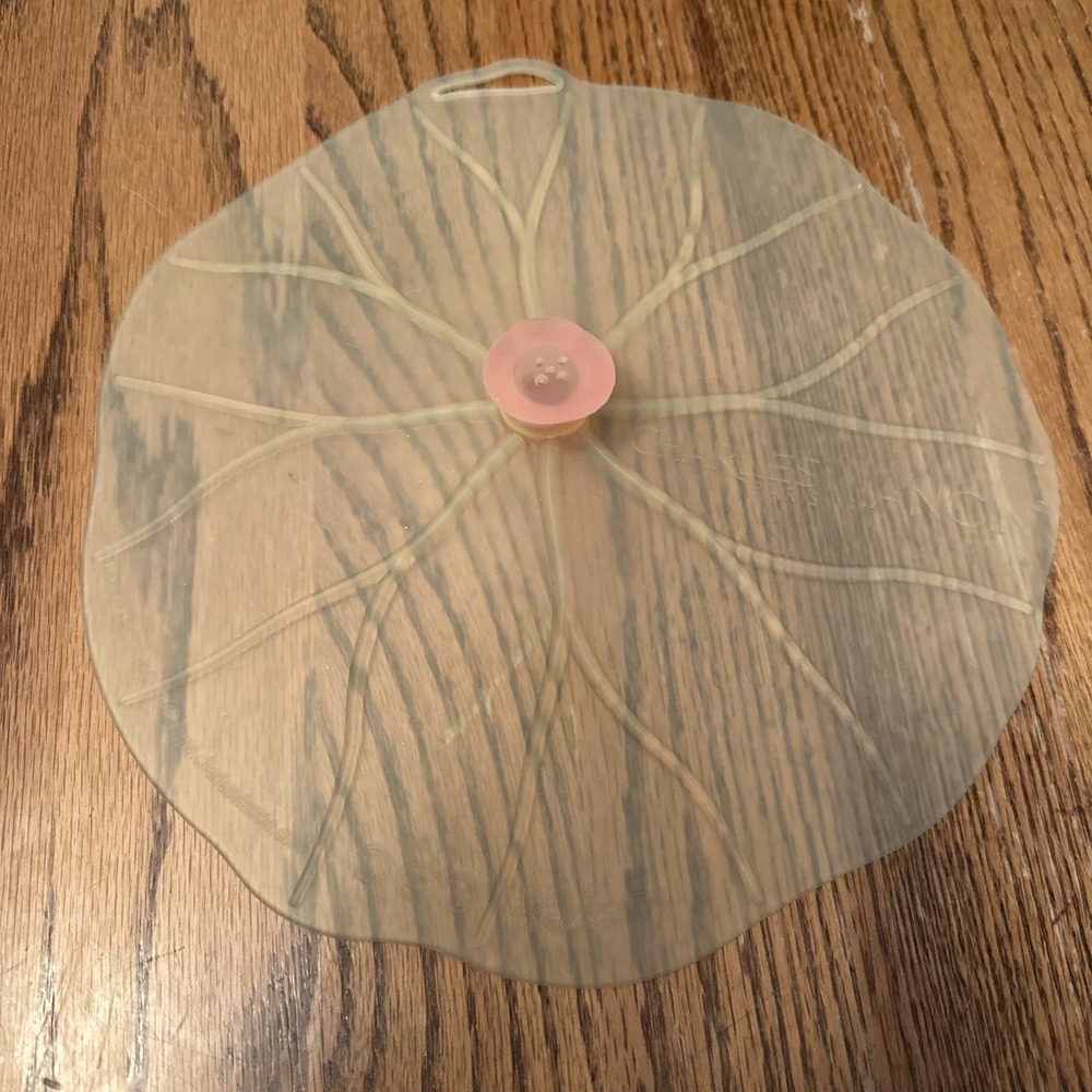 Charles Viancin Silicone Airtight Lid 10" Lily Pay‎ Yellow Pink